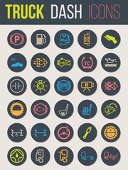 Truck dashboard icon set