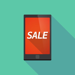 Long shadow smart phone with    the text SALE