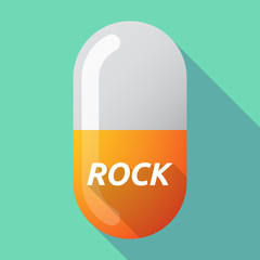 Long shadow medical pill with    the text ROCK