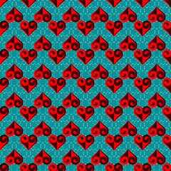 Seamless abstract illustration background Valentine's Day with decorative heart