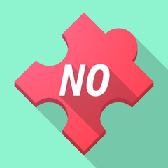 Long shadow puzzle piece with    the text NO