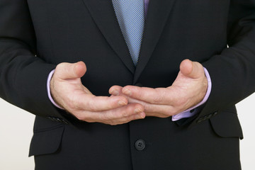 Close up of business mans hands