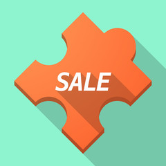 Long shadow puzzle piece with    the text SALE