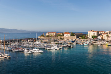 Fototapeta na wymiar The harbour in Ajaccio on the island of Corsica