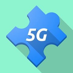 Long shadow puzzle piece with    the text 5G