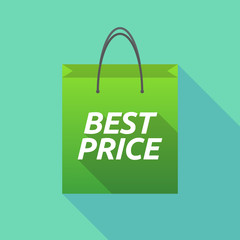Long shadow shopping bag with    the text BEST PRICE