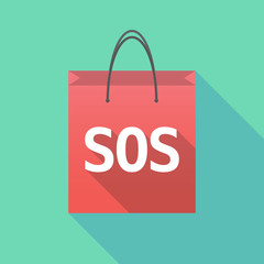 Long shadow shopping bag with    the text SOS