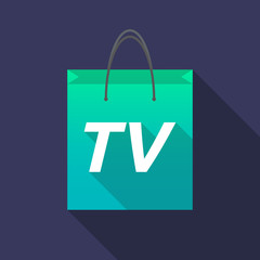 Long shadow shopping bag with    the text TV