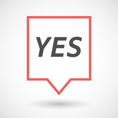 Isolated tooltip with    the text YES