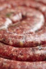 a coil of Middle Eastern style lamb sausage