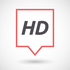 Isolated tooltip with    the text HD