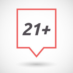 Isolated tooltip with    the text 21+