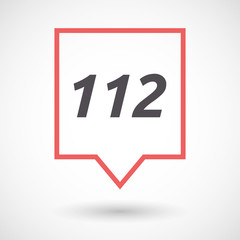 Fototapeta premium Isolated tooltip with the text 112