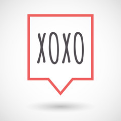 Isolated tooltip with    the text XOXO