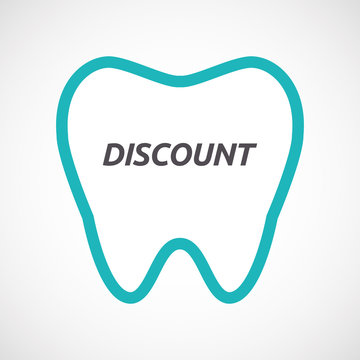 Isolated tooth with    the text DISCOUNT