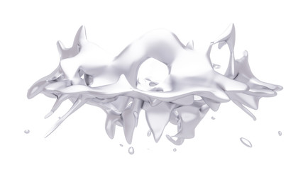 Isolated splash of molten metal on a white background. 3d illust