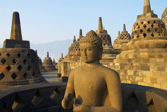 Borobudur, Buddhist archaeological site dating from the 9th century, Java, Indonesia