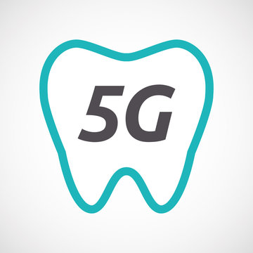 Isolated tooth with    the text 5G