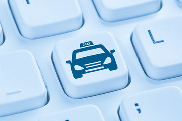 Taxi online buchen bestellen Internet blau Computer Tastatur