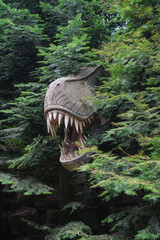 Dinosaur sculpture in the park