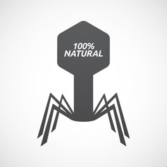 Fototapeta premium Isolated virus with the text 100% NATURAL