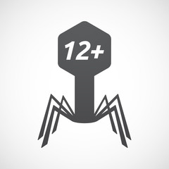 Isolated virus with    the text 12+