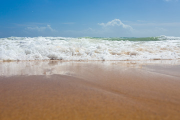 Beautiful mediterranean water lapping on the shore
