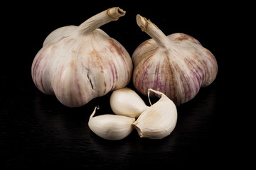 Garlic bulb on dark background