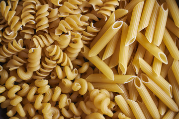 dry assorted Italian pasta shapes