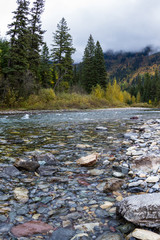pristine glacial river flow