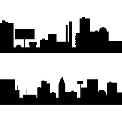 Naklejka premium City Black Isolated Silhouette Vector