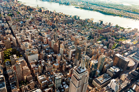 Aerial view of Midtown Manhattan New York City