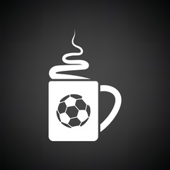 Football fans coffee cup with smoke icon