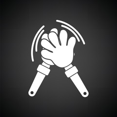 Football fans clap hand toy icon