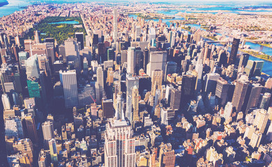 Aerial view of Midtown Manhattan New York City