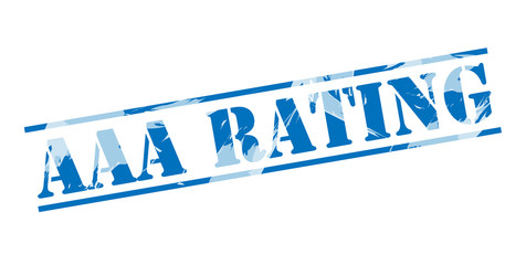 aaa rating blue stamp on white background