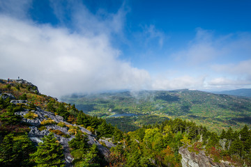 View of the Blue Ridge Mountains and Grandfather Lake, from Gran
