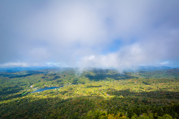 View of the Blue Ridge Mountains and Grandfather Lake from Grand