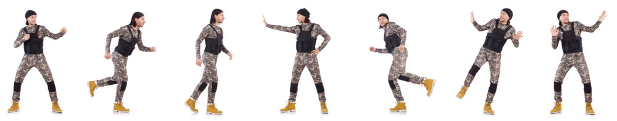 Soldier isolated on the white background