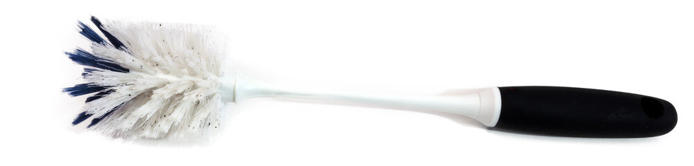 Black wire kitchen bottle brush. Isolated.