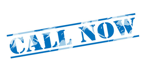 call nowblue stamp on white backgound