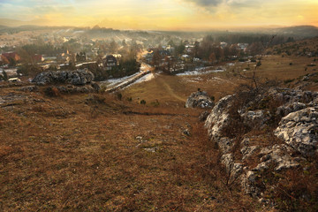 Olsztyn, widok ze wzgórza zamkowego o zachodzie słońca. © Stanisław Błachowicz