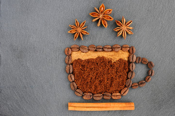 Background with coffee. Beautiful background of coffee.