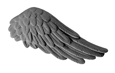 dark plaster wings on isolated white background