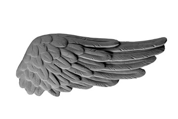 dark plaster wings on isolated white background