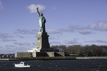 Statue of Liberty, New York from East river