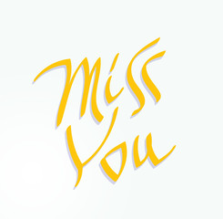 Miss You inscription text