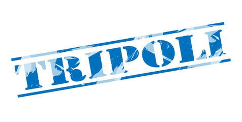 tripoli blue stamp on white background