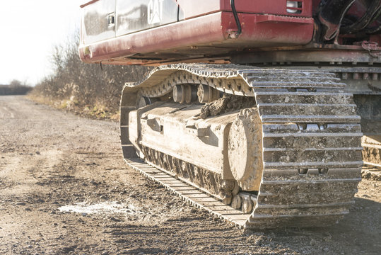old dirty bulldozer - detail