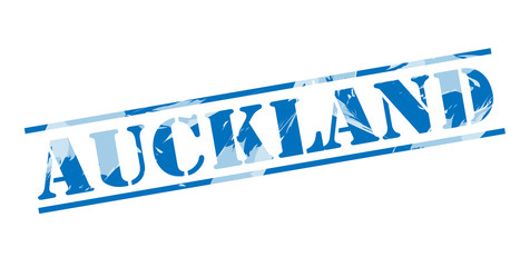 auckland blue stamp on white background